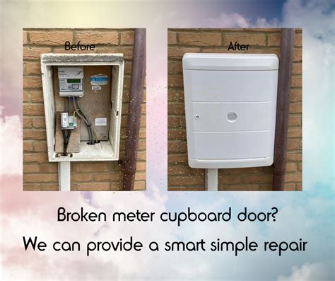 electricity meter box door broken|outside electric meter cupboard door.